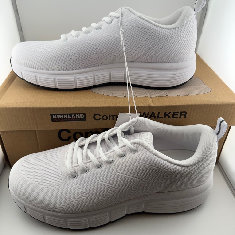 Kirkland Comfort Walker Men Size 9 White New Athletic Walking Shoes 7778910